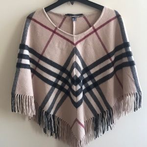 Burberry fringed cape